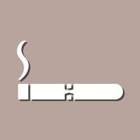 icono de vector de cigarro encendido único