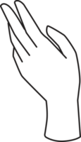 elegant hand dragen linje konst element illustration png