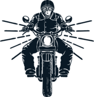 årgång motorcykel cyklist bricka illustration png