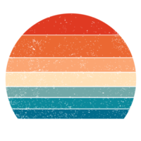 gráficos do pôr do sol listrado retrô vintage. png