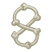 Bone number 8, digit eight. Cartoon isoled number png