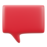 Blank red speech bubble pin. Social network communication concept. 3D rendering png