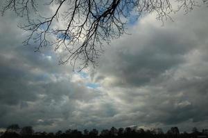 Dramatic sky with big clouds on a stormy day photo