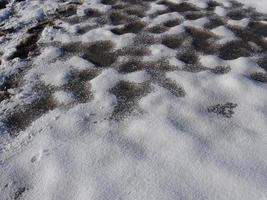 Close up of a frozen icy paddock bottom photo