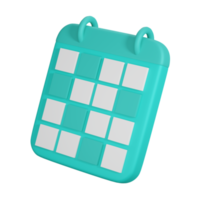 3d render Calendar assignment icon isolated . Calendar with marked date . png