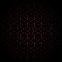 A black background with red hexagons and lines. photo