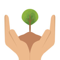 mano participación dando árbol planta vida verde naturaleza png