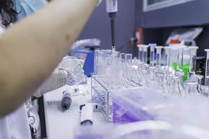 Asian scientist working in the lab,Doing experiment for product,The researchers analyzed to find the results of the experiment. photo