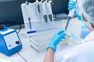 Asian scientist working in the lab,Doing experiment for product,The researchers analyzed to find the results of the experiment. photo