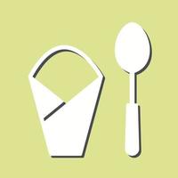 Spoon and Napkin Vector Icon