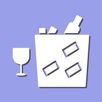 Unique Wine Bottle in Ice Vector Icon