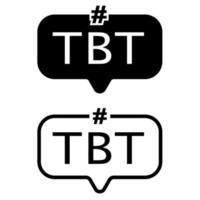 Throwback Thursday hashtag icon vector set. abbreviation illustration sign collection.