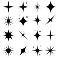 conjunto de iconos de vector de brillo. ilustración de símbolo de brillo. colección de signos de estrellas.