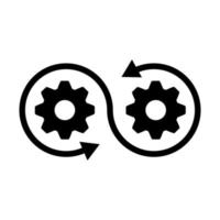 Development icon in transparent style. Devops vector illustration on isolated background. Cog with arrow business concept.