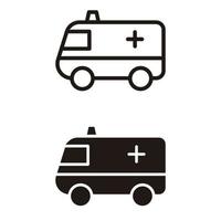 conjunto de iconos de vector de ambulancia. colección de signos de ilustración del médico. símbolo o logotipo de reanimación.