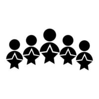 Business client vector icon, people group with stars illustration sign.