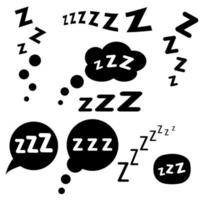 zzz icono vector colocar. dormir ilustración firmar recopilación. relajación símbolo o logo.