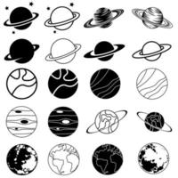 planeta icono vector colocar. astronomía ilustración firmar recopilación. espacio símbolo. Ciencias logo.