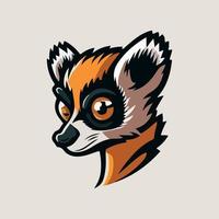 lémur cara mascota vector ilustración