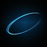 Abstract light lines of movement and speed in blue. Light everyday glowing effect. semicircular wave, light trail curve swirl vector