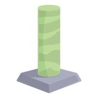 Green pet tower icon cartoon vector. Cat post vector