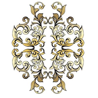 Vector damask vintage baroque scroll ornament swirl. Victorian monogram heraldic shield swirl. Retro floral leaf pattern border foliage antique  acanthus calligraphy engraved tattoo.Tile decor element
