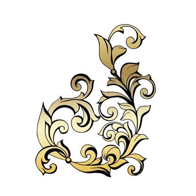 Vector damask vintage baroque scroll ornament swirl. Victorian monogram heraldic shield swirl. Retro floral leaf pattern border foliage antique  acanthus calligraphy engraved tattoo.Tile decor element