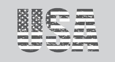 bandera de estados unidos en blanco y negro vectorial. símbolo de la bandera americana.icono para sitio web o aplicación móvil vector
