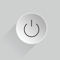 power icon button 3d, off and on icon, mobile app icon vector