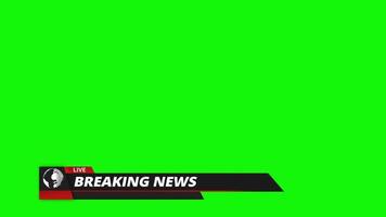 Breaking news lower third Green screen video