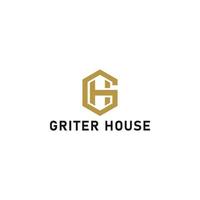Abstract initial letter GH or HG logo in gold color isolated in white background applied for business and consulting logo also suitable for the brands or companies have initial name HG or GH. vector