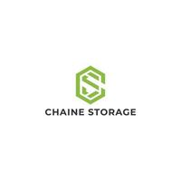 Abstract initial letter CS or SC logo in green color isolated in white background applied for storage company logo also suitable for the brands or companies have initial name SC or CS. vector