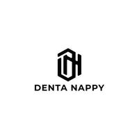 Abstract initial letter DN or ND logo in black color isolated in white background applied for dental practice logo also suitable for the brands or companies have initial name ND or DN. vector