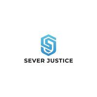 Abstract initial letter SJ or JS logo in blue color isolated in white background applied for security monitoring company logo also suitable for the brands or companies have initial name JS or SJ. vector