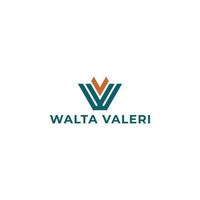 Abstract initial letter WV or VW logo in blue color isolated in white background applied for DIY business logo also suitable for the brands or companies have initial name VW or WV. vector