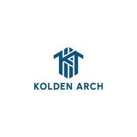 Abstract initial letter KA or AK logo in blue color isolated in white background applied for real estate and mortgage logo also suitable for the brands or companies have initial name AK or KA. vector