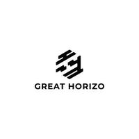 Abstract initial letter GH or HG logo on black color isolated on white background applied for power and energy logo also suitable for the brands or companies have initial name HG or GH. vector