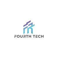 Abstract initial letter FR or RF logo on blue color isolated on white background applied for business and education logo also suitable for the brands or companies have initial name RF or FR. vector