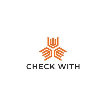 Abstract initial letter CW or WC logo on orange color isolated on white background applied for consulting company logo also suitable for the brands or companies have initial name WC or CW. vector