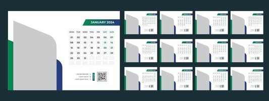 2024 Desk Calendar Template vector