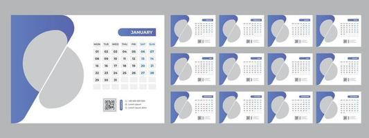 2024 Desk Calendar Template vector