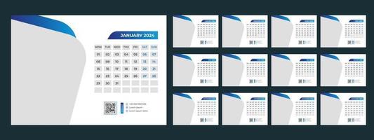 2024 escritorio calendario modelo vector