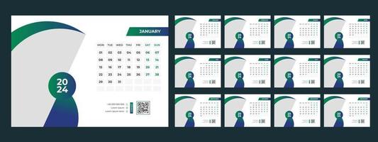 2024 Desk Calendar Template vector