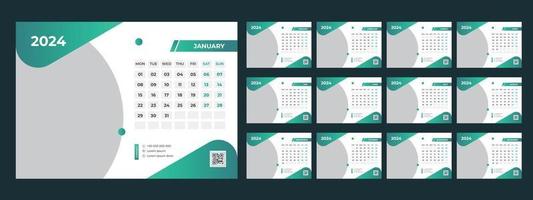 2024 Desk Calendar Template vector