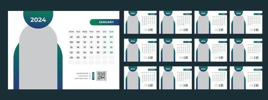 2024 Desk Calendar Template vector