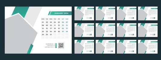 2024 Desk Calendar Template vector