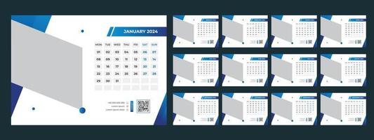 2024 Desk Calendar Template vector