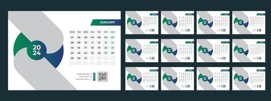 2024 Desk Calendar Template vector