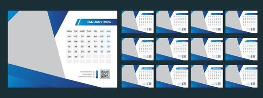 2024 Desk Calendar Template vector