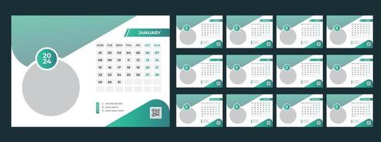 2024 Desk Calendar Template vector